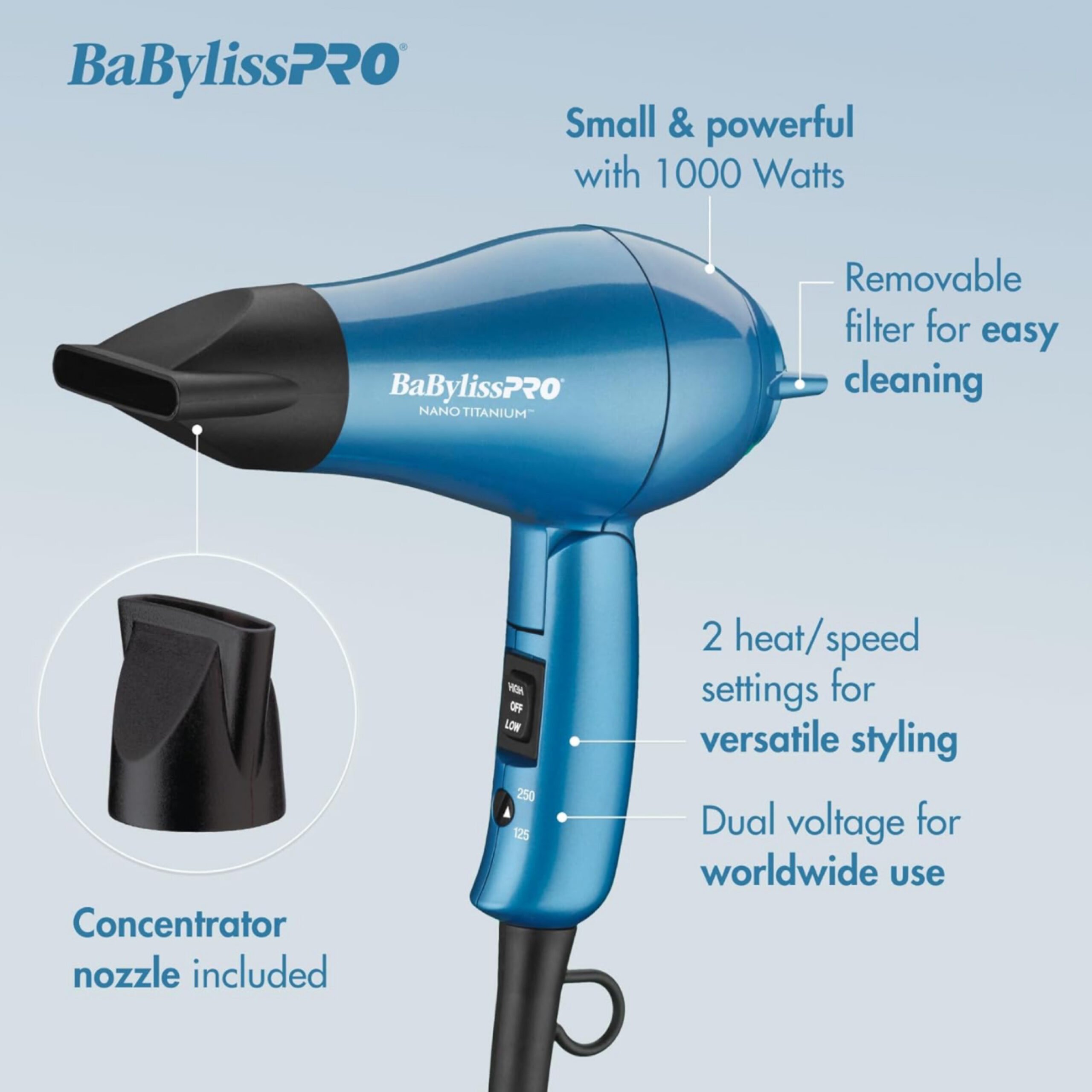 BaBylss Travel Foldng Har Dryer - Lghtweght And Powerful 2000W