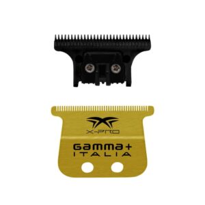 Gamma+ X-Pro Wide Gold Titanium Fixed Blade & DLC The One Cutting Trimmer Blade Set