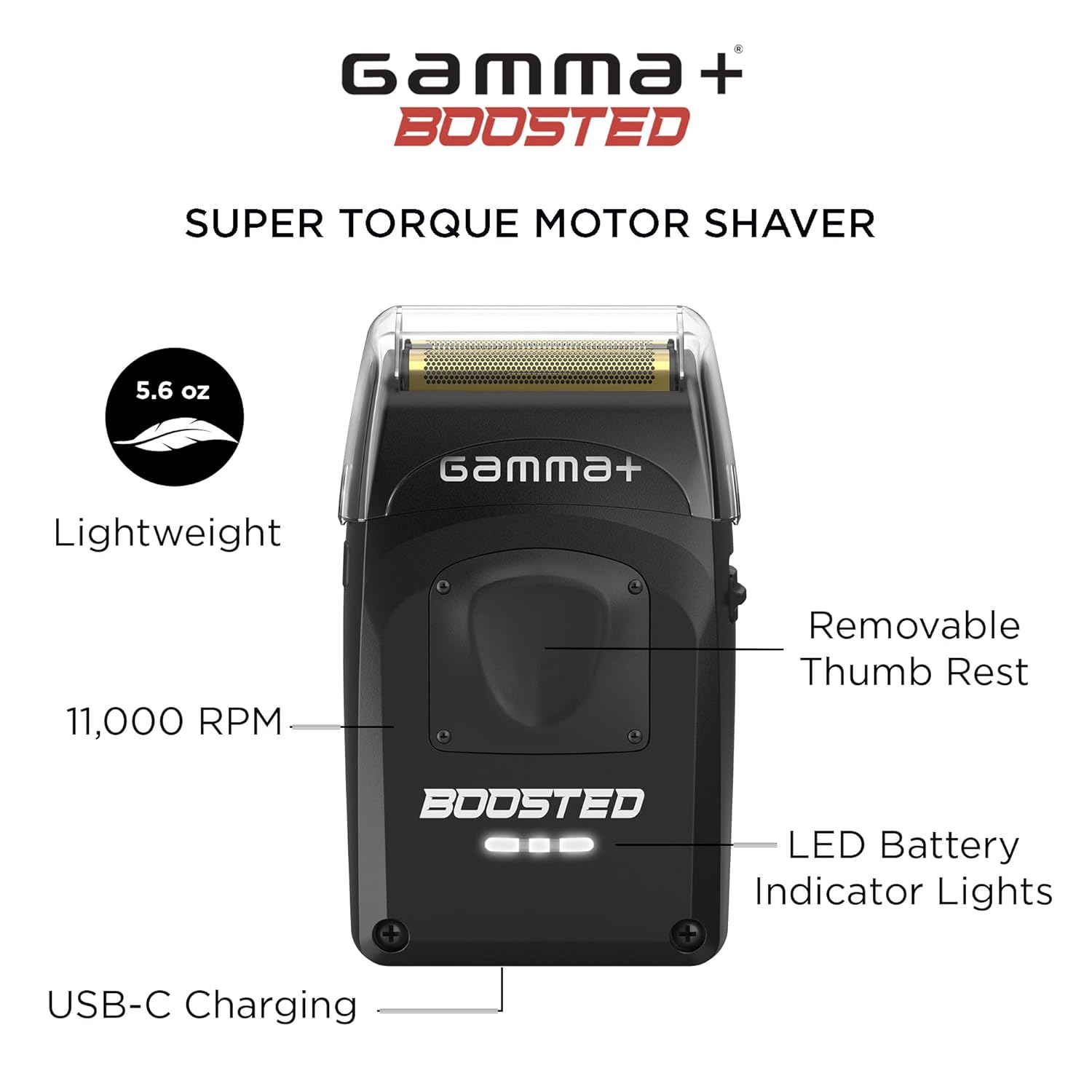 GAMMA+ Boosted Professional Modular Cordless Clipper with Super Torque Motor, 3 Modular Lids Black, Red, Gold Gamma+ Boosted Cordless Pro Hair Clipper + Boosted Trimmer (Combo)